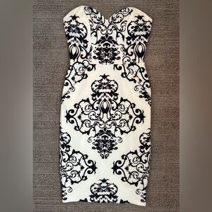 B Darlin Black and White Strapless Dress (with Pockets!)